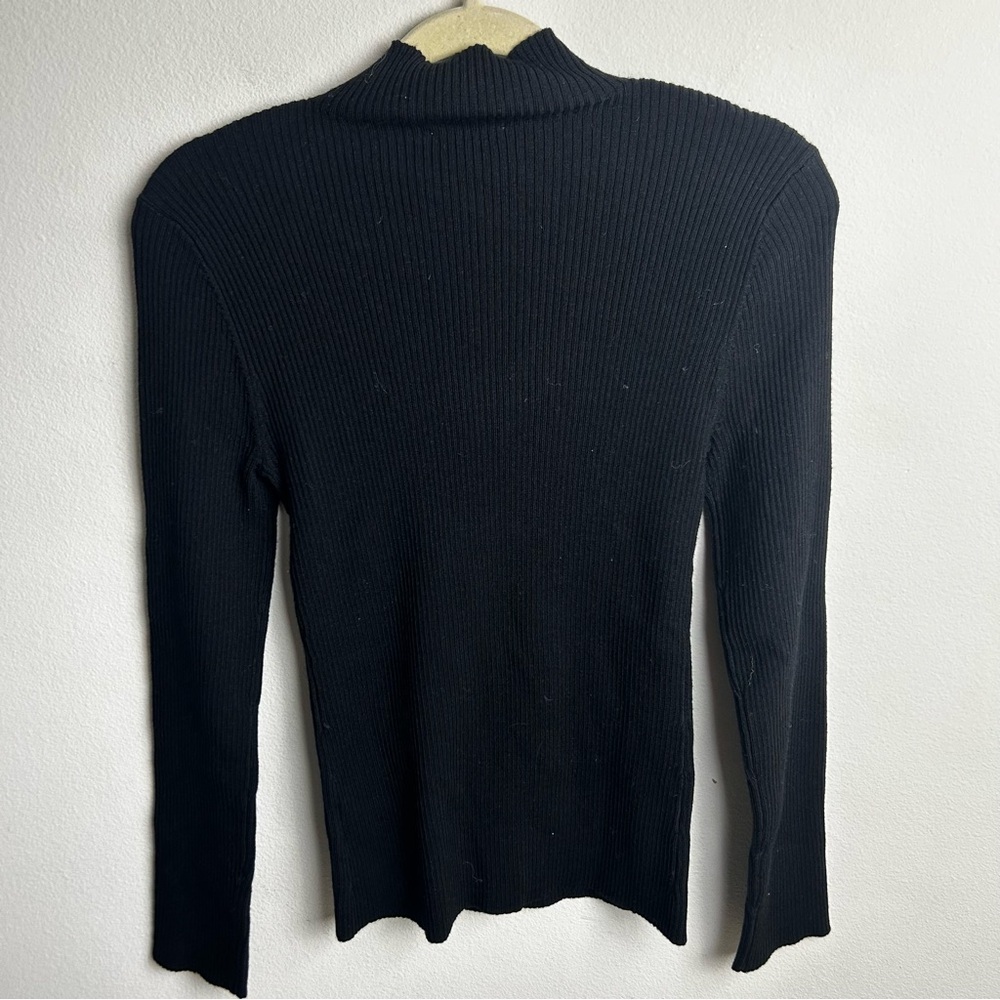 NWT Joe's Jeans Wool blend Riya sweater long-sleeve mock neck jet black size: M - Picture 12 of 12